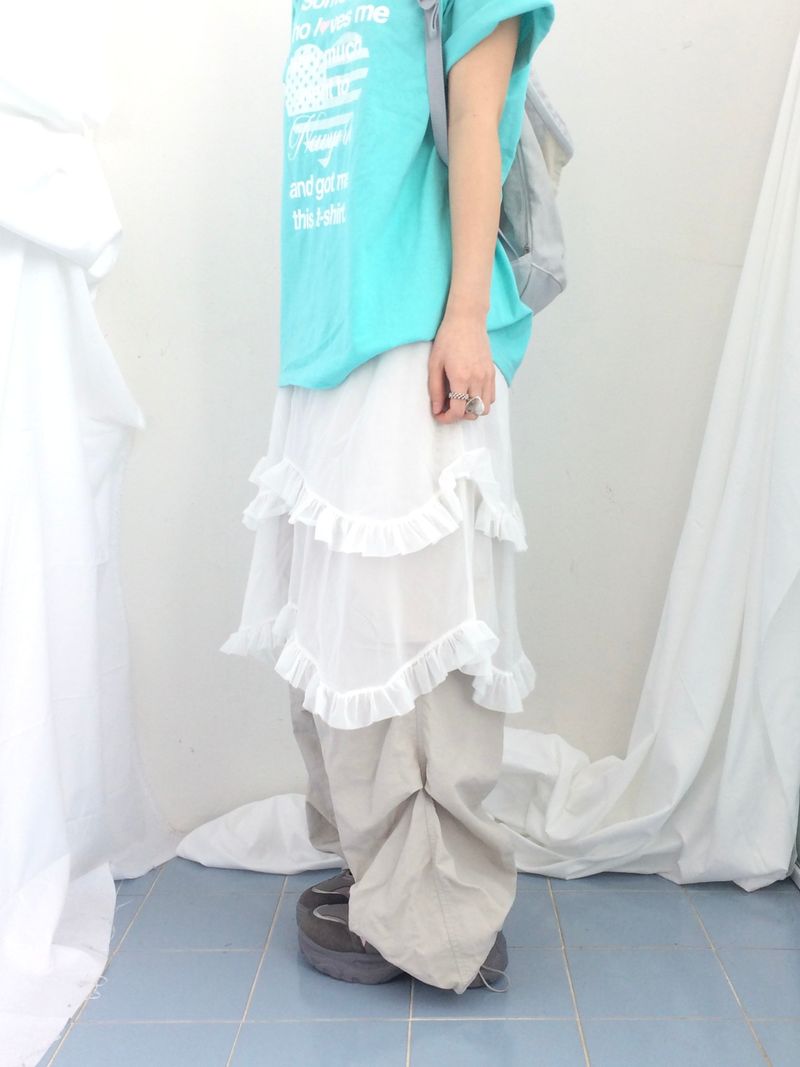 エアリー シフォン レイヤード スカート