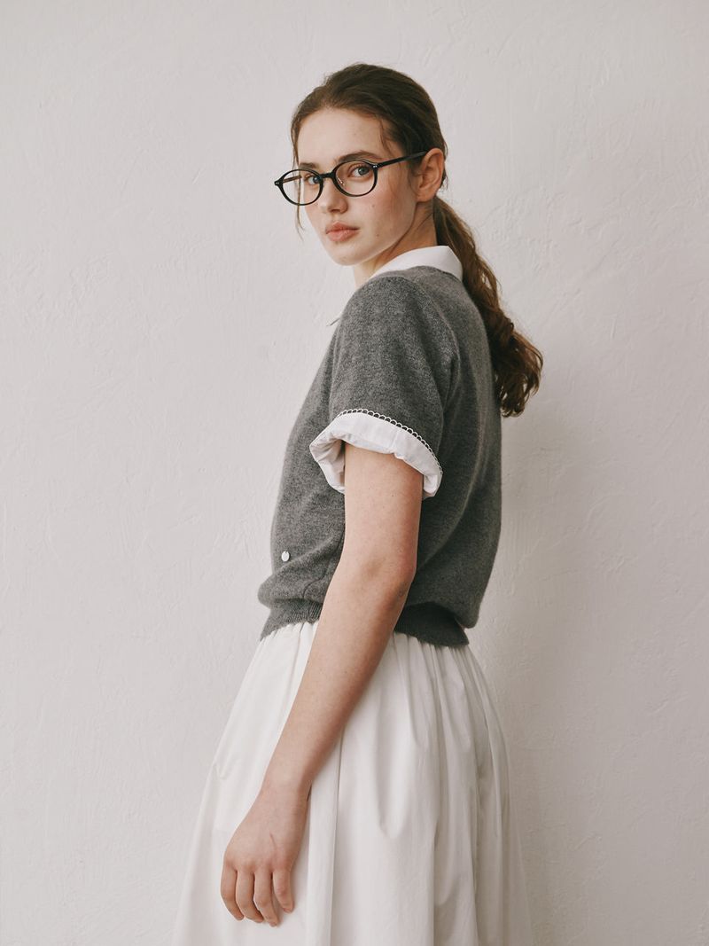 Shirring cotton skirts (Ivory)