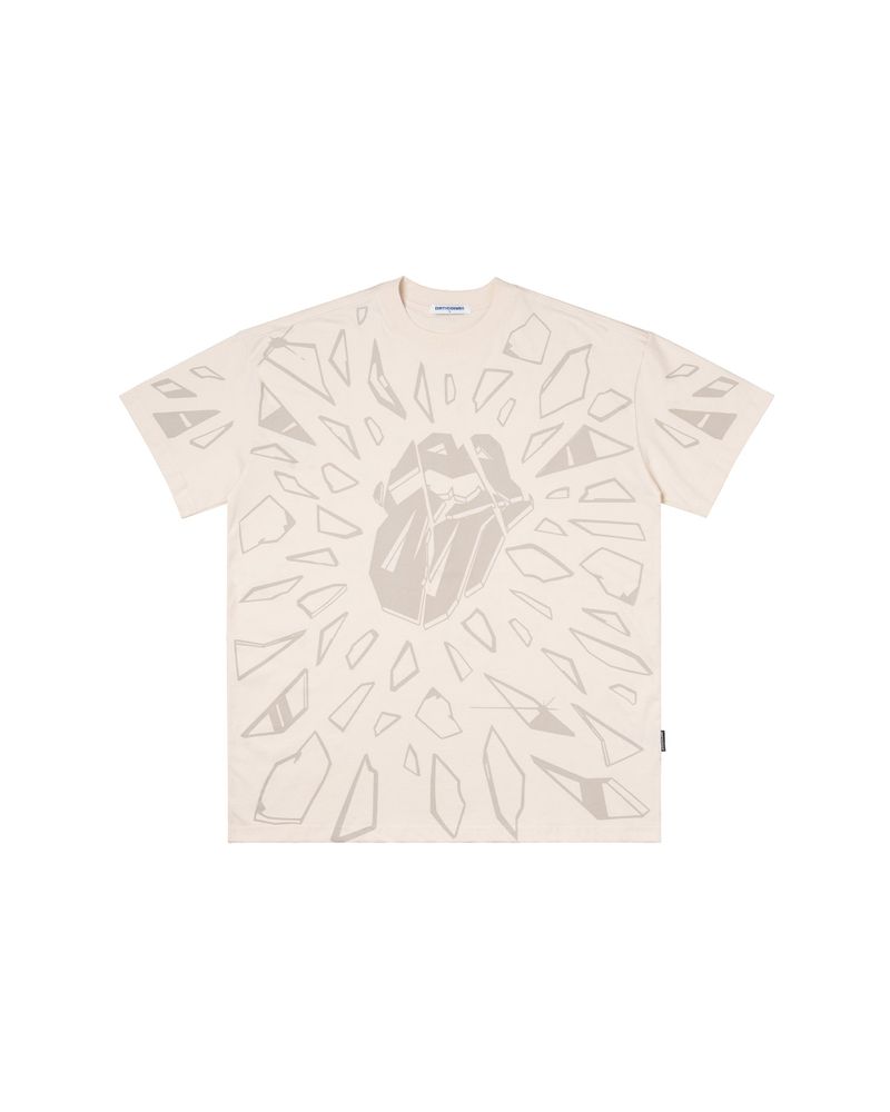 DirtyCoins（ダーティーコインズ）の「DC x The Rolling Stones Breaking Printed T-Shirt Cream（Tops）」