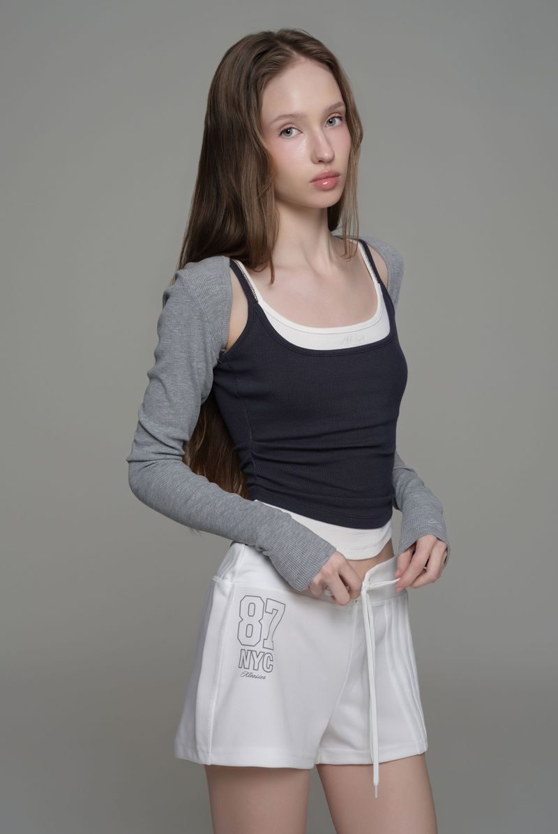 Doubles soft layered camisole top, Navy