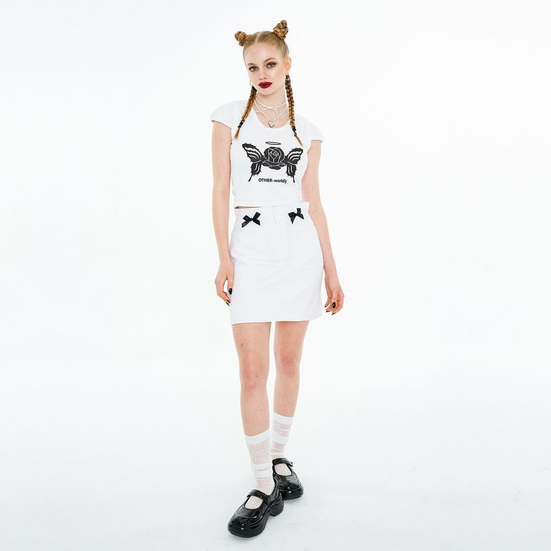 Rose Butterfly T-shirt [White]