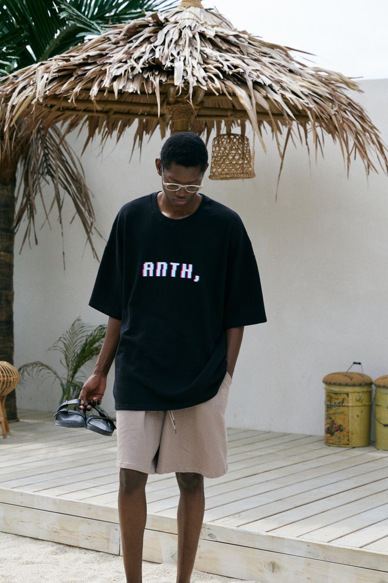 PIXEL PIN-KNIT 1/2 BOX TEE (Black)