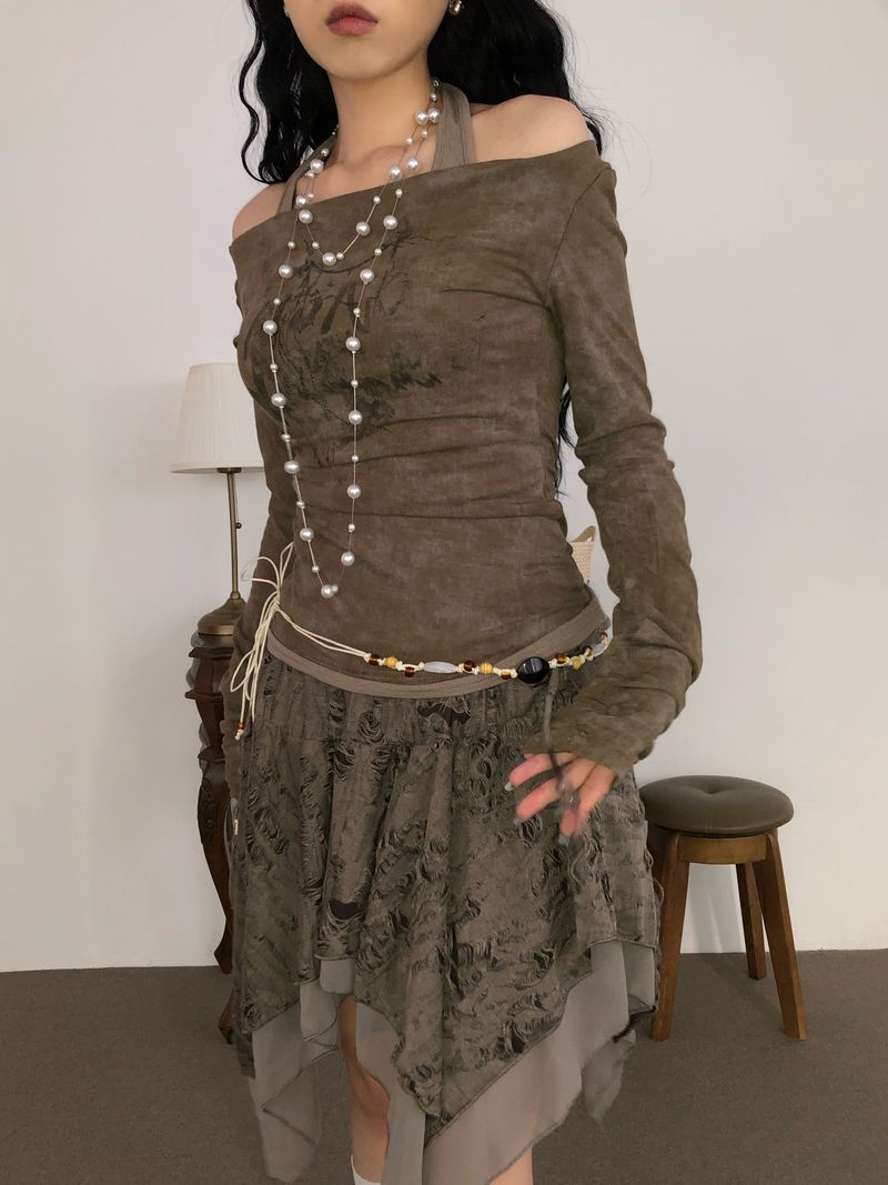 Oriental Pearl Beads Long Necklace