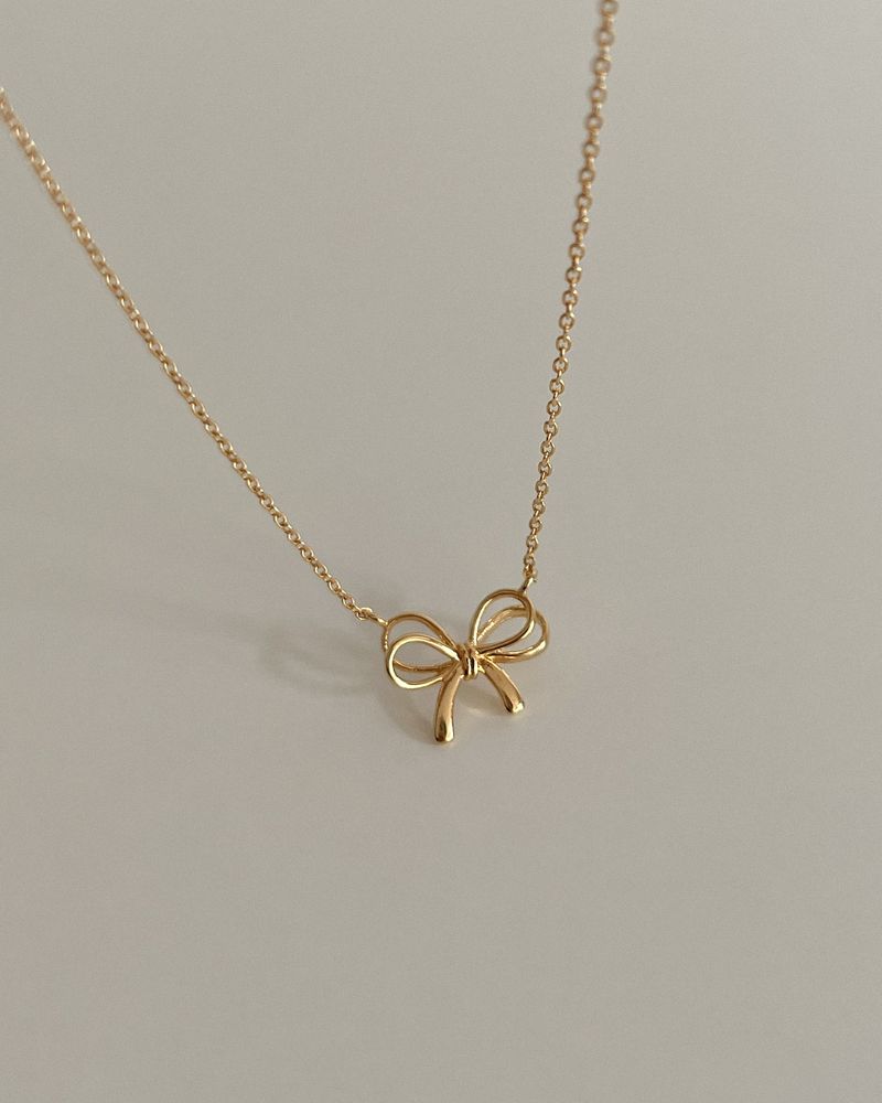 Fondu ribbon necklace (silver)