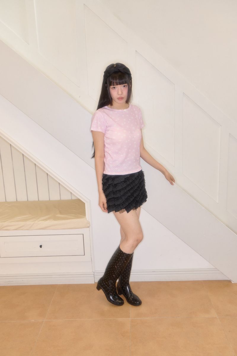 KIRI SKULL EYELET TOP (PINK)