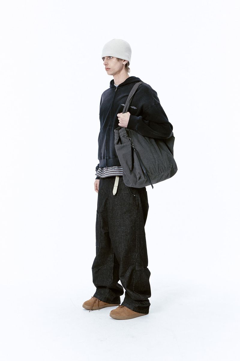 (BASE) VINTAGE MAXI TOTE BAG (CHARCOAL)
