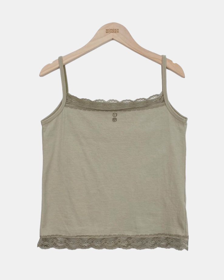 Leco Button Lace Sleeveless Top