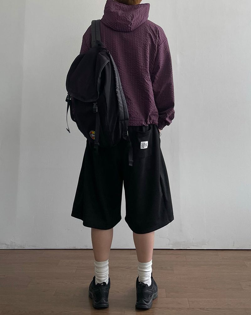 Burnt Check Hood Windbreaker