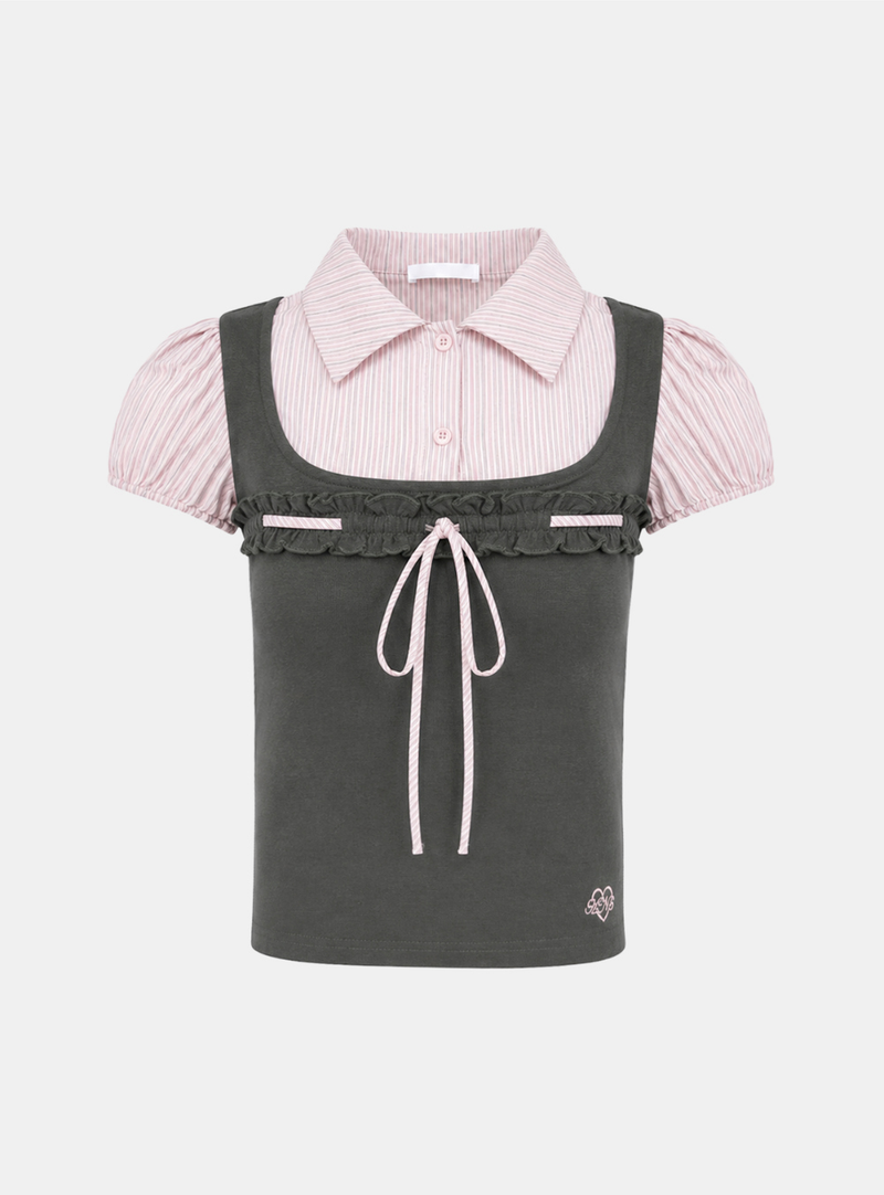Tavi Ribbon Layered Blouse