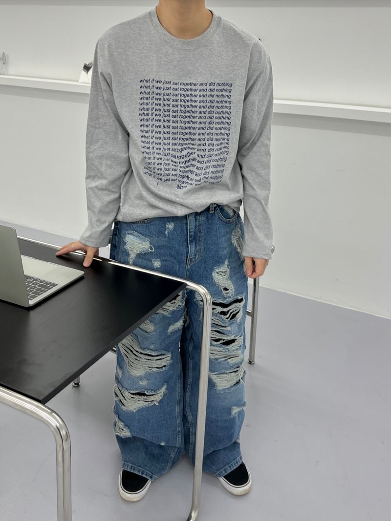 NEEDLELOW(ニードルロウ)の「latex ripped denim PT -1C(Pants)」