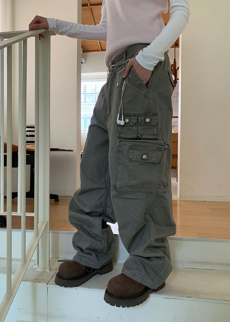 (UNISEX) FIELD BUTTON CARGO PANTS (3color)