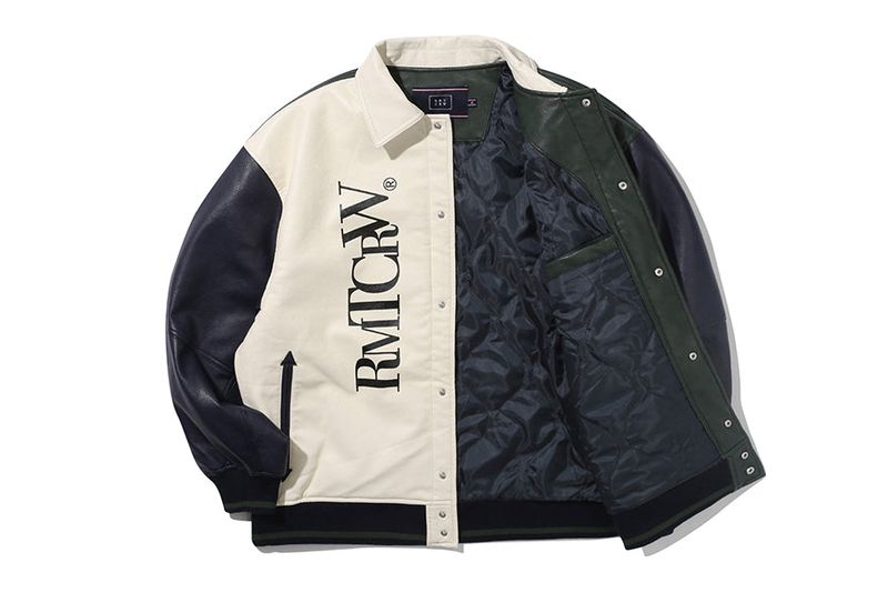 VEGAN LEATHER VARSITY JACKET_NAVY