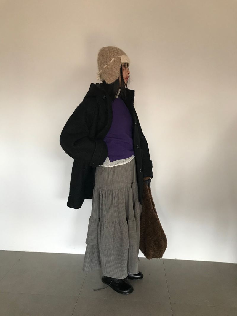 [MD Pick]Fine wool hooded half coat (2color)