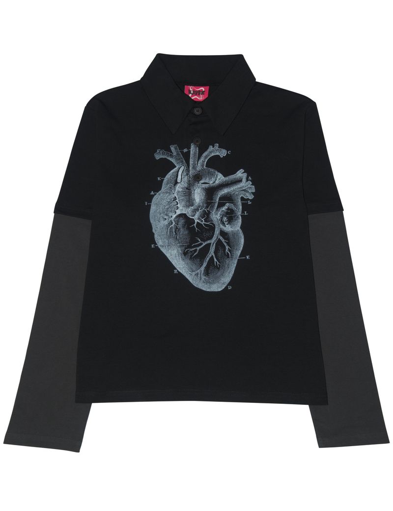 KATER(カーター)の「Heart PK layered long sleeve BLACK(Tops)」