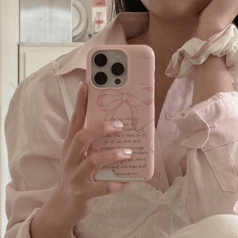 [Mademoment] spring lettering design iphone card case