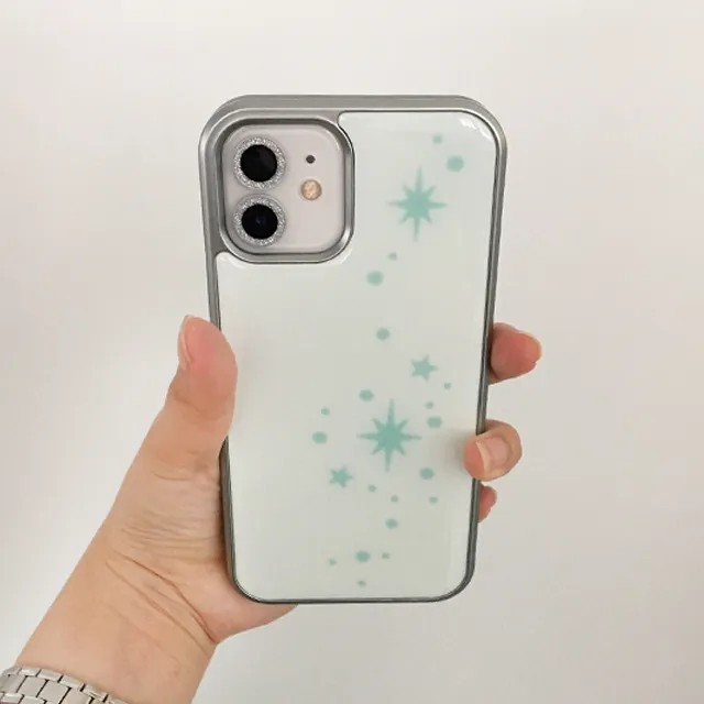 Light and stars in mint silver epoxy case