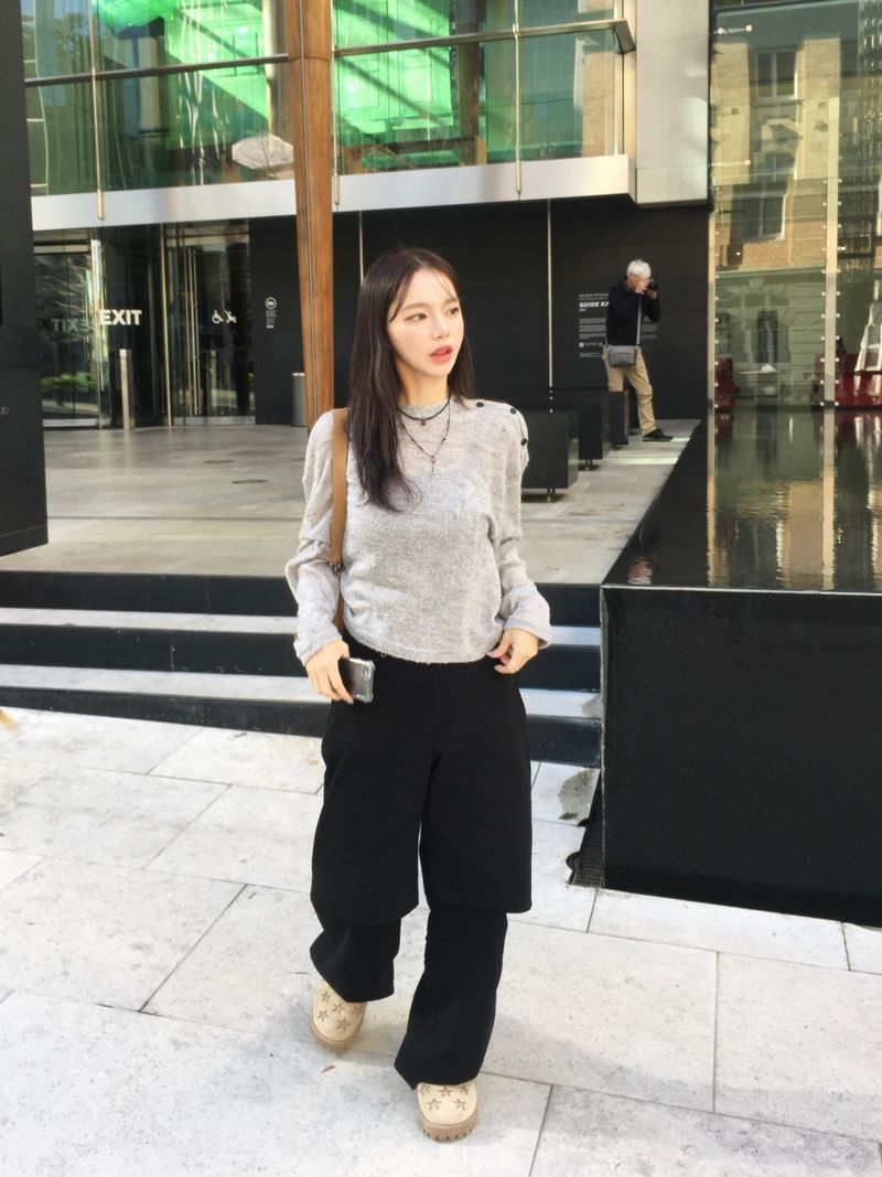 Shawl Button Mood Knit (3c)