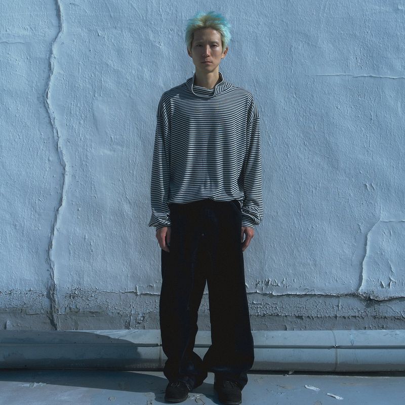 Jersey stripe turtleneck / Ivory