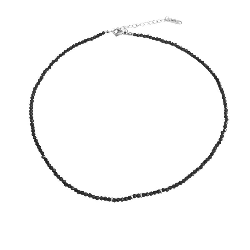 Men's Necklace Black Beads_CLEF RING MODULATOR NEC