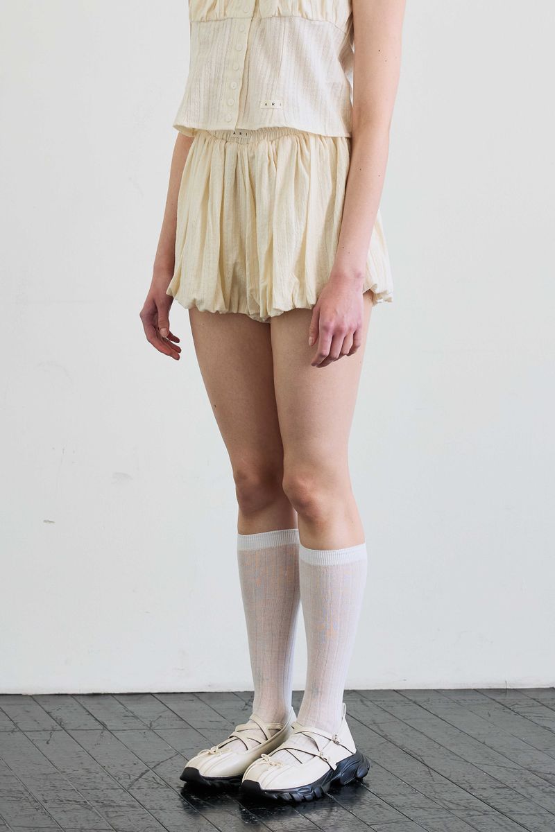 CUDDLY BALLOON SKIRT PANTS / BEIGE