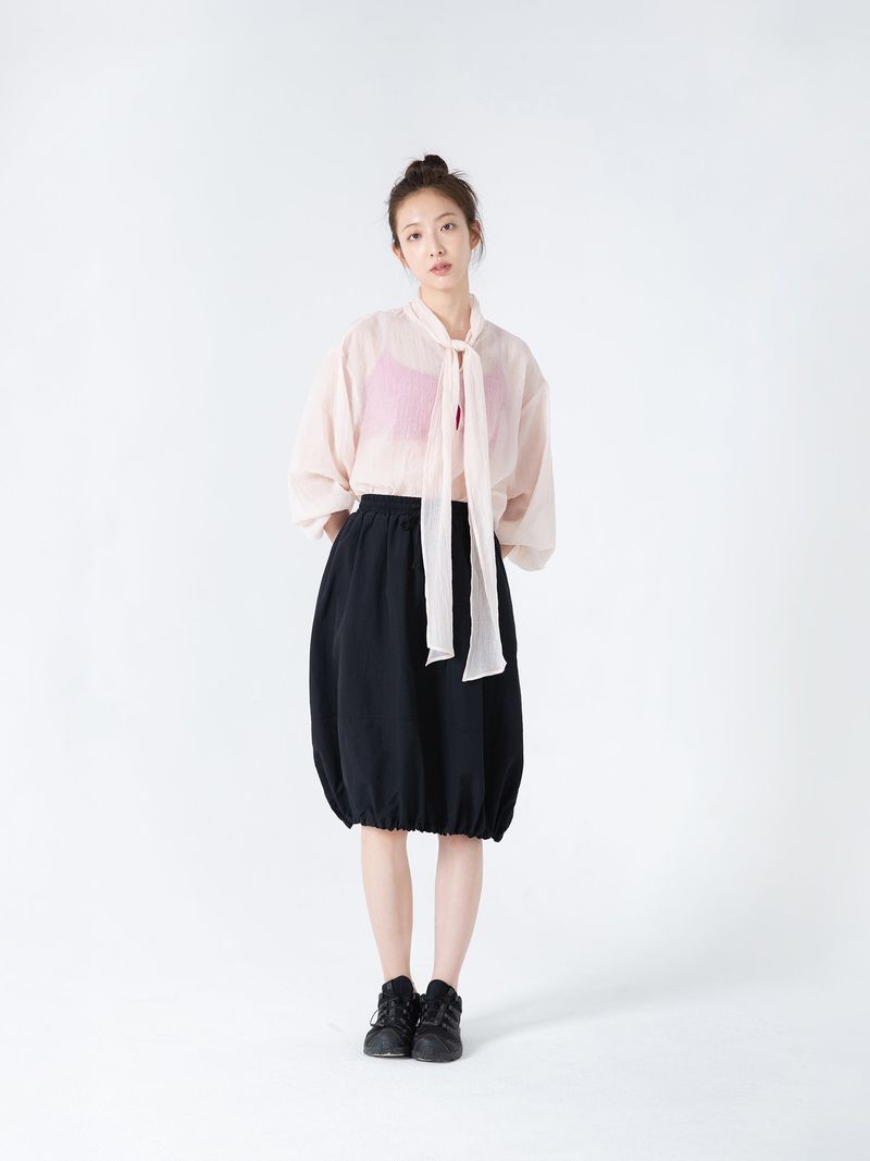 Ribbon Tie Blouse (Pink)