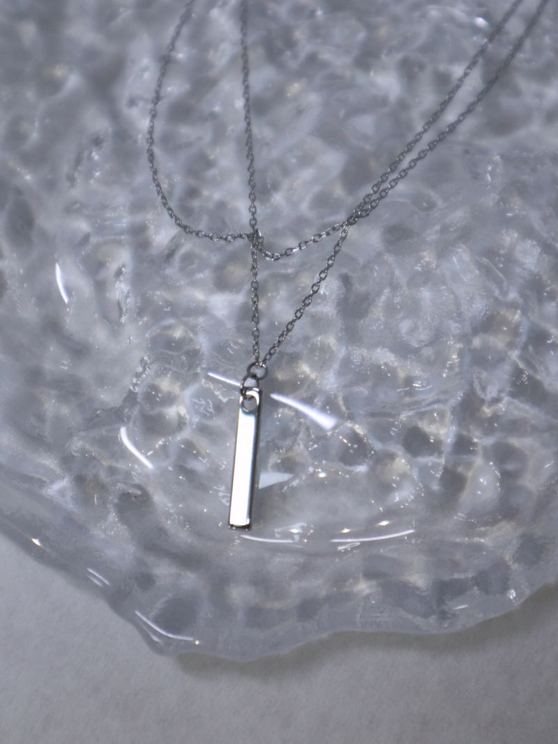 new simple bar layered necklace