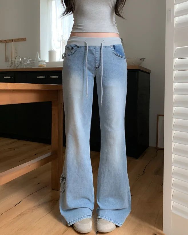 ULAN（ユレン）の「Shiff Ribbed Banding Bootcut Denim Pants（Pants）」