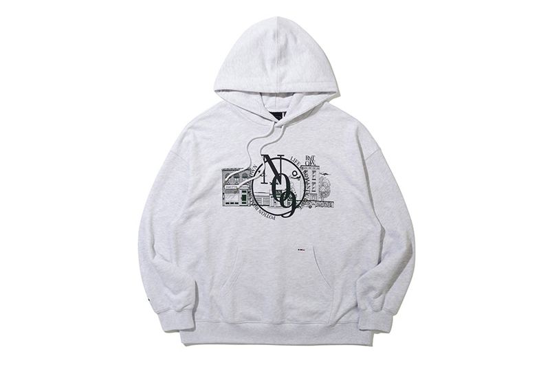 ROMANTIC STREET NO9 HOODIE_LIGHT GREY