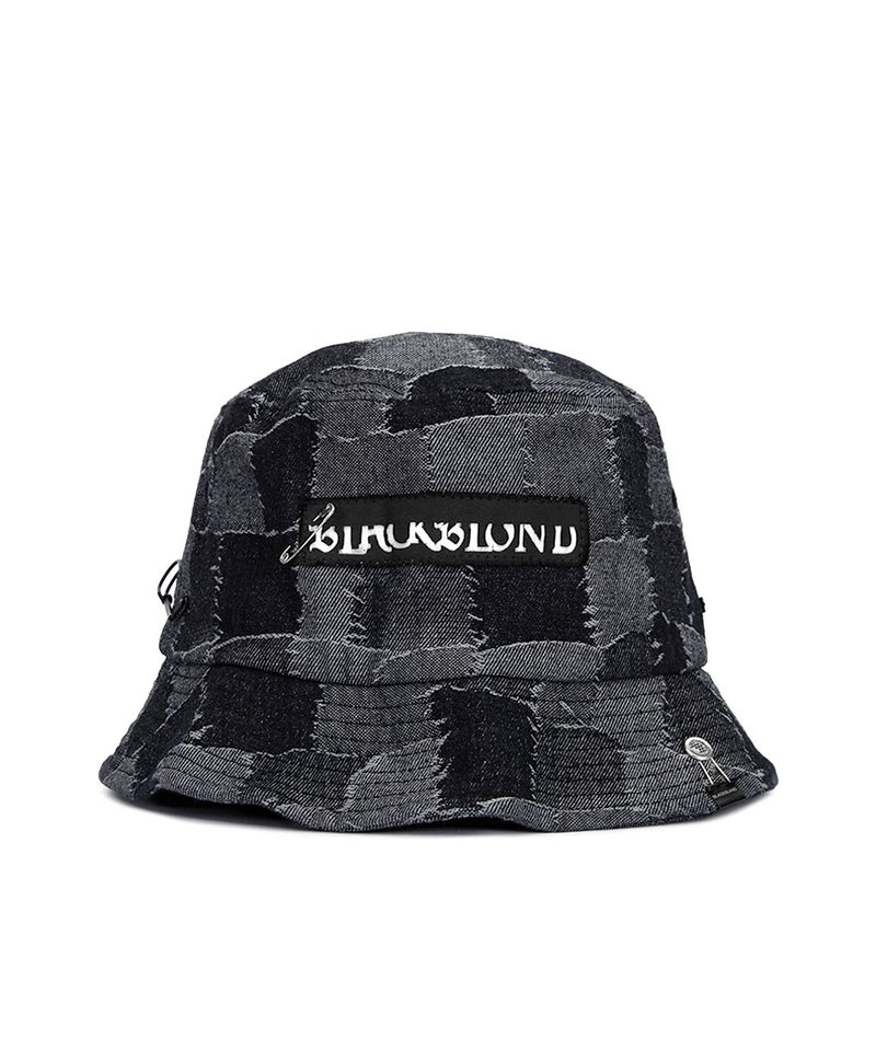 BLACKBLOND（ブラックブロンド）の「BBD The Apparition Patchwork Denim Bucket Hat (Black)（Hats）」