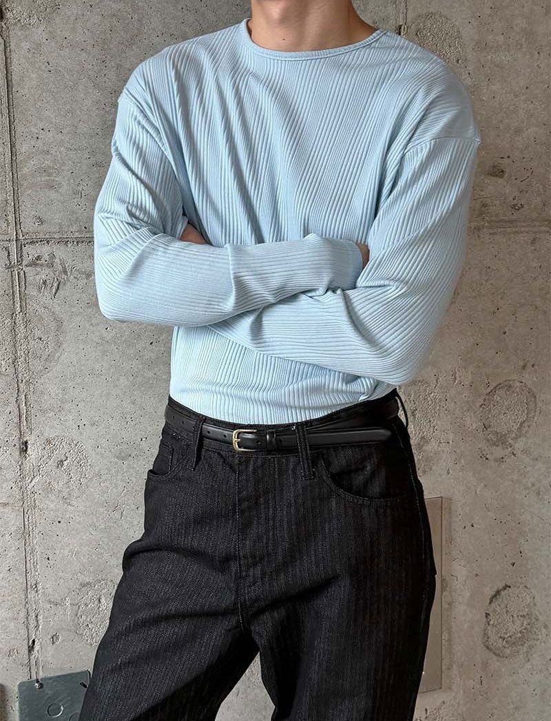 Irrregular rib slim long sleeves(5color)