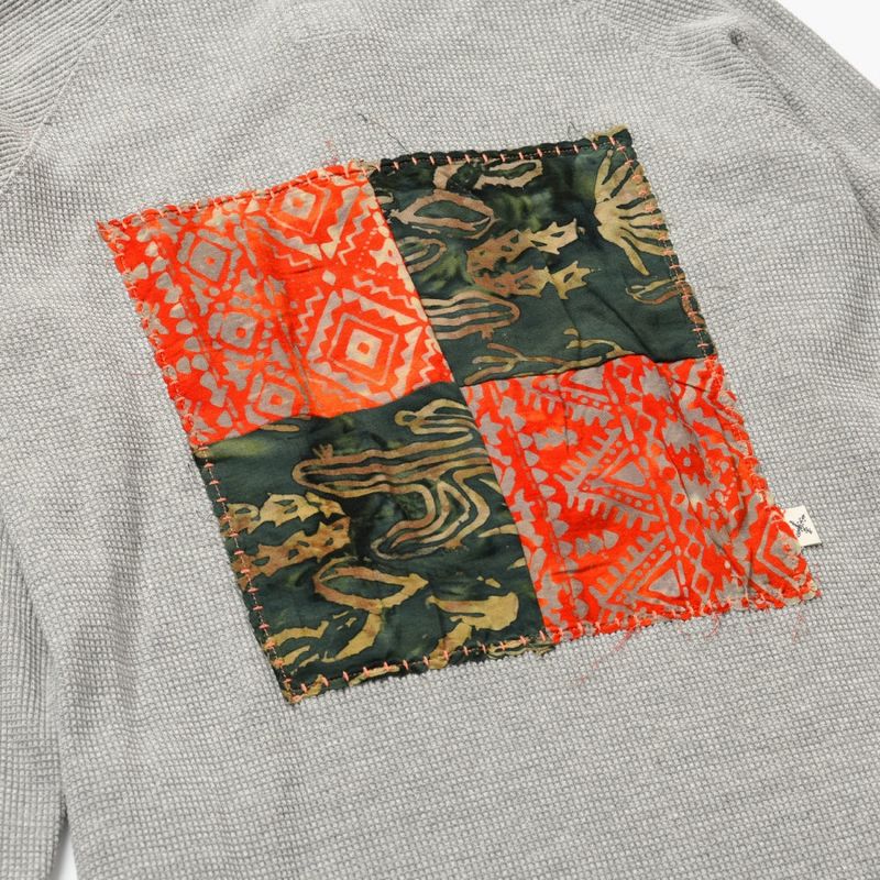 Patchwork Waffle Onepiece] Grey