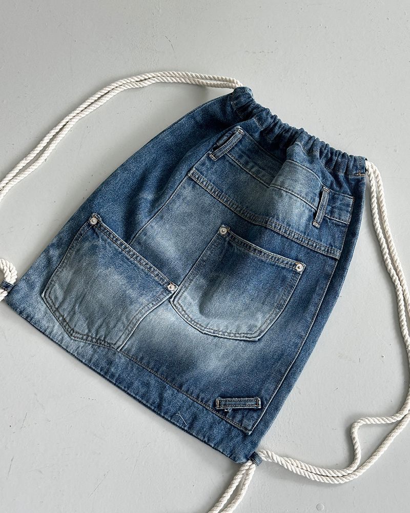 denim rope backpack