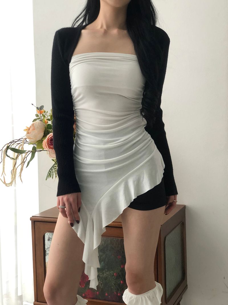 Frill Unbal Mini-dress