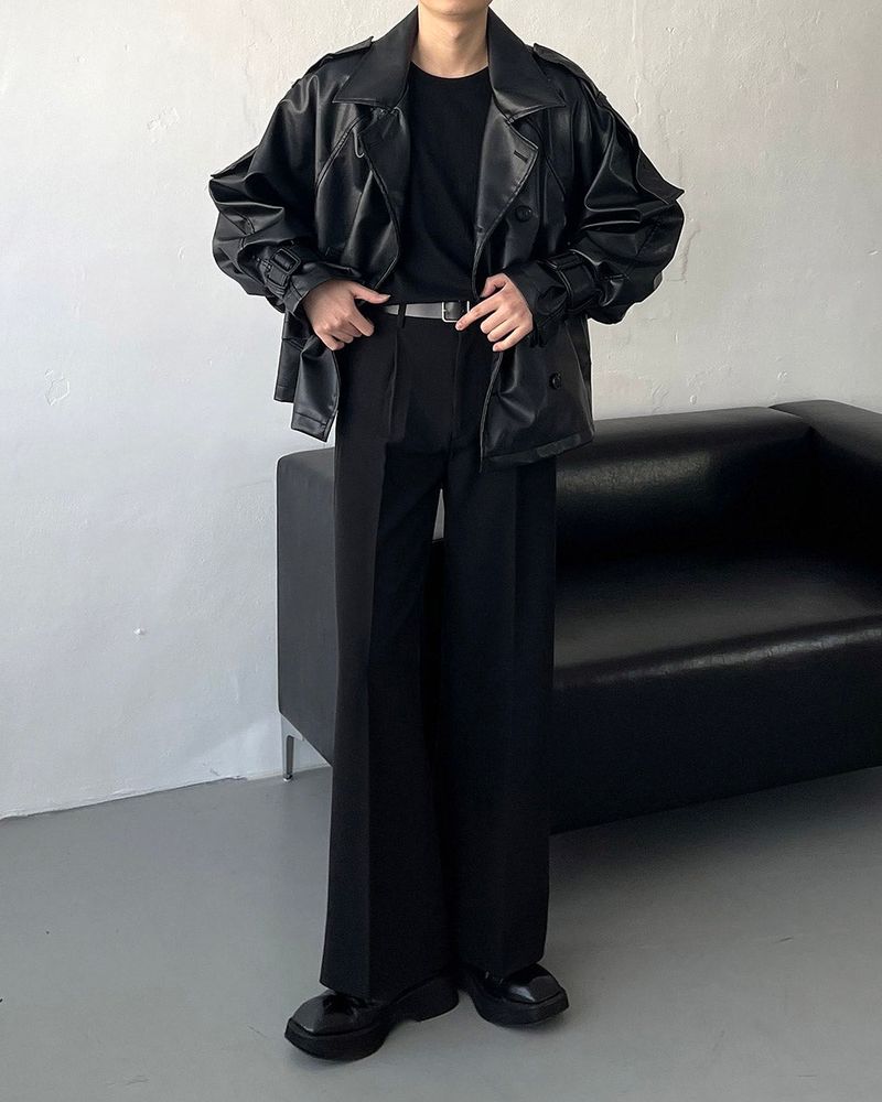 GM leather balloon short jacket (1 colors)