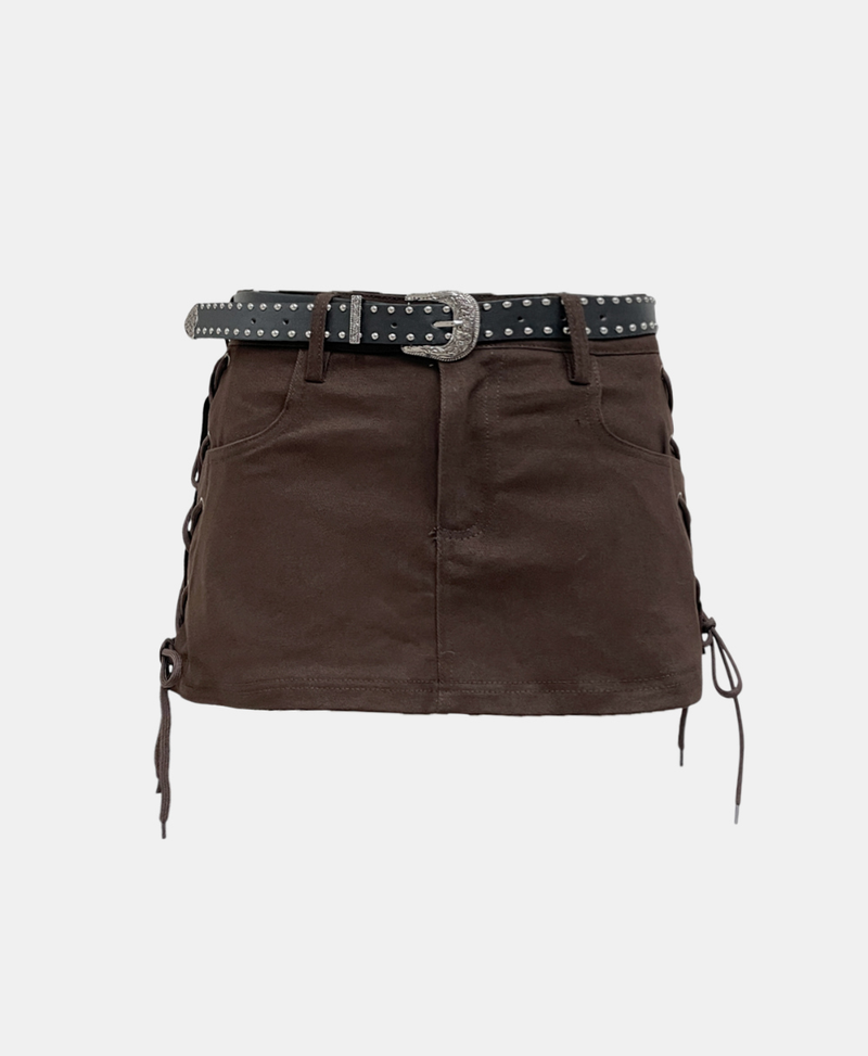 Luna Lace-Up Belt Skirt