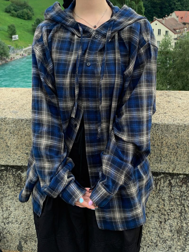 Authentic Hoodie Check Shirt 2C