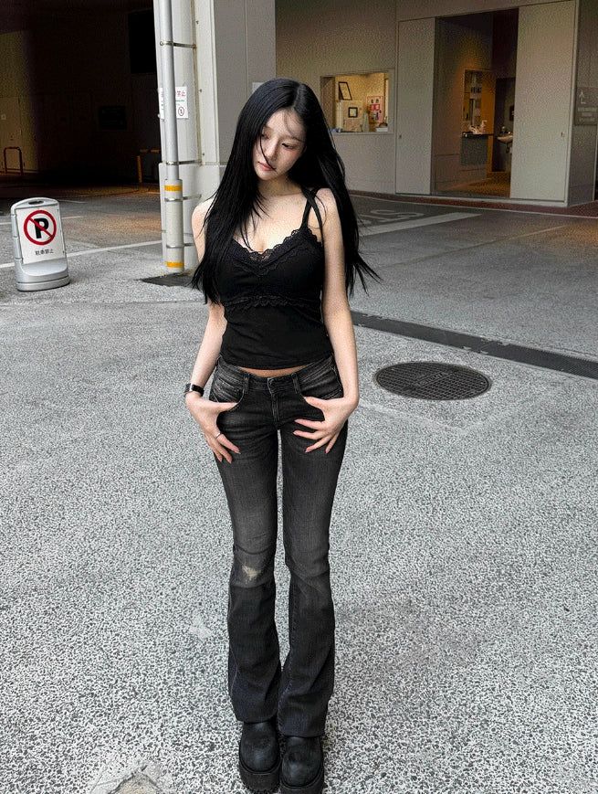 Soft lace slim top