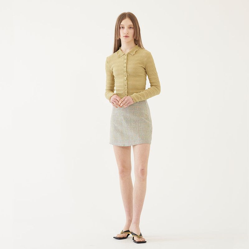 TWEED A-LINE MINI SKIRT (MINT)