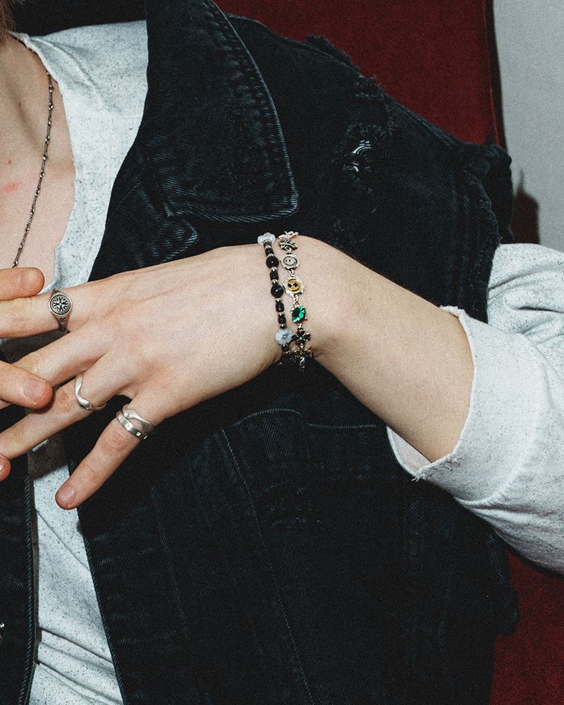 Clover smile cubic bracelet (925 silver)