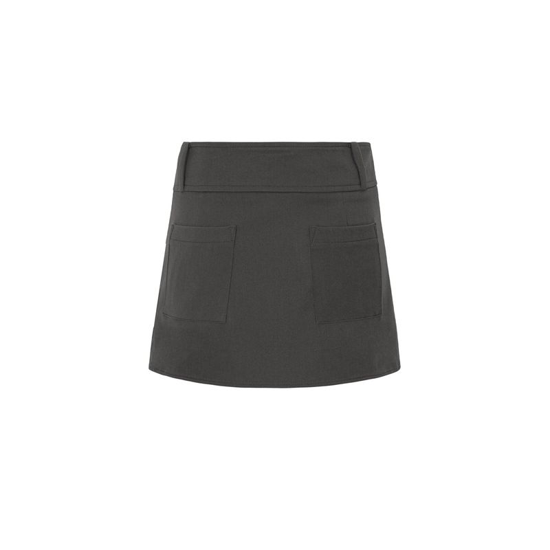BELT MINI SKIRT-BROWN