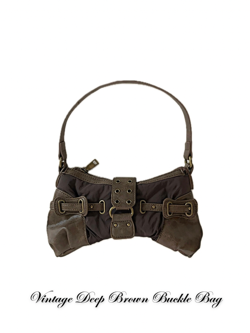 onthenextpage（オンザネクストページ）の「Vintage Deep Brown Buckle Bag（Bags）」