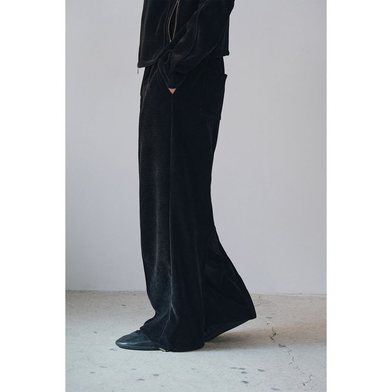 Velvet corduroy line pants(Black)