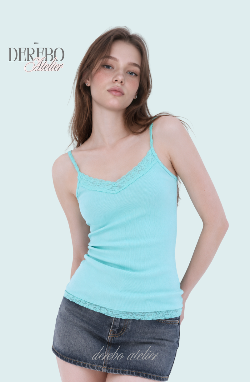 Mint Core Lace Sleeveless Top