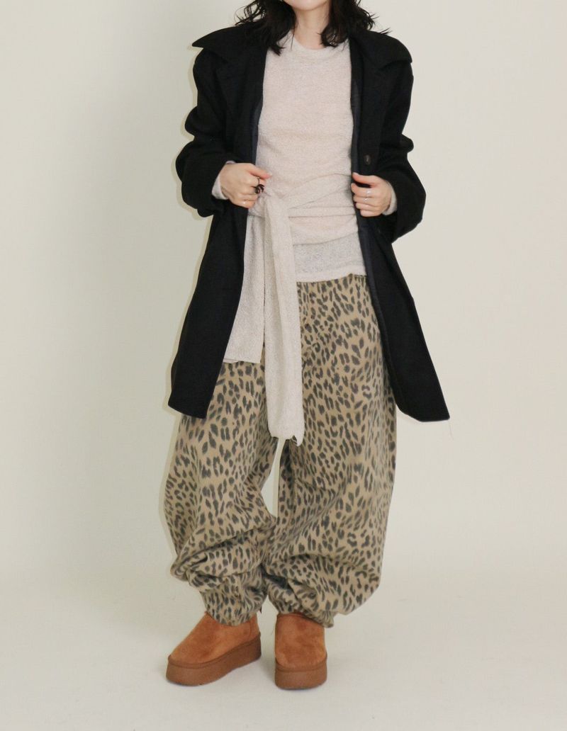 (Leopard Item) Kiya leopard printed balloon-fit wide pants