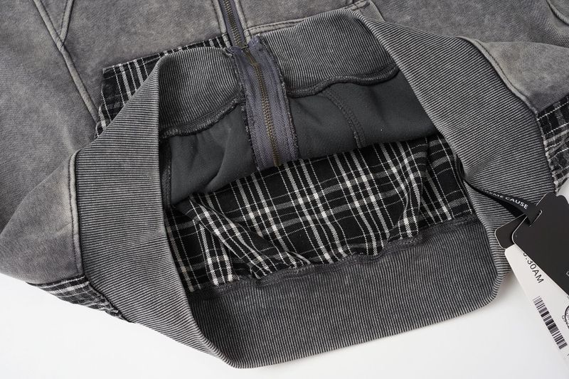 Viona Check Patch Zip Hoodie