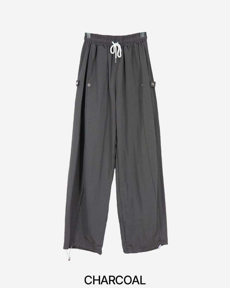 Side Snap Nylon Balloon Pants