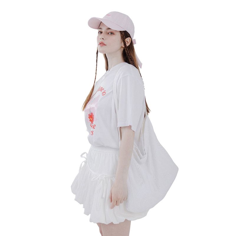 Lace Shoulder Bag White