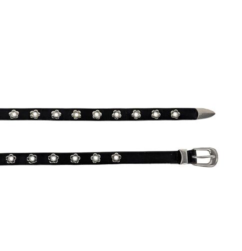 Flower Eyelet Cowhide Western Belt