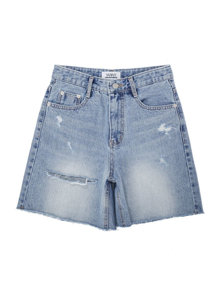 W1012 DAMAGE DENIM SHORT
