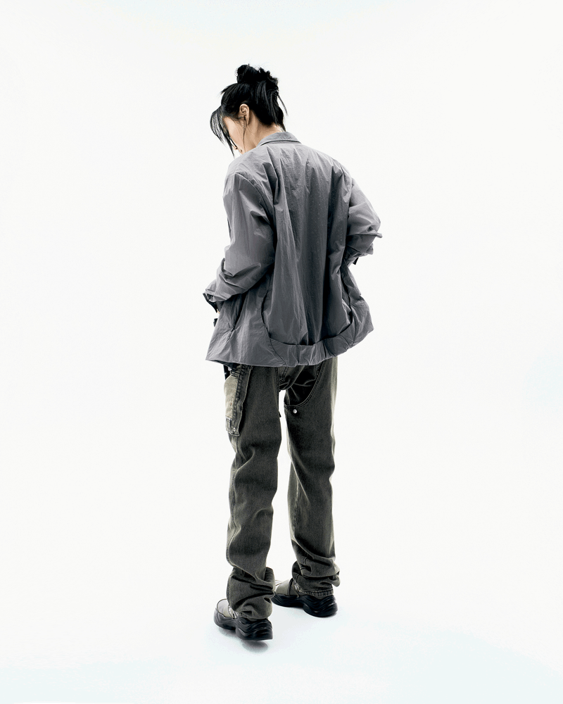 ojos（オホス）の「Layered Sheer Blouson / Charcoal（Jackets/Outerwear）」